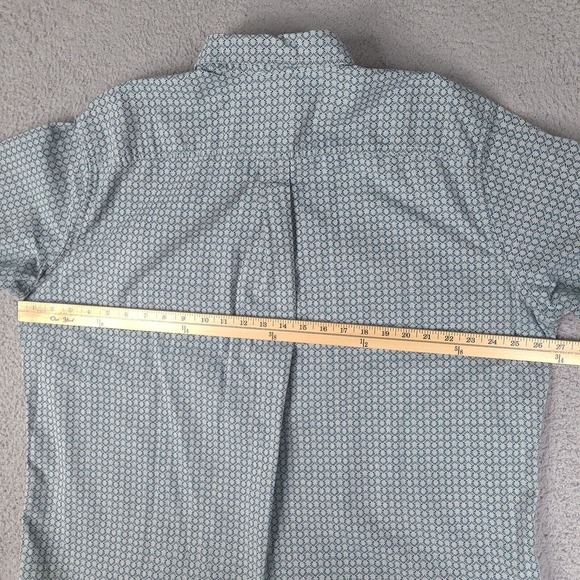 Eddie Bauer Shirt Mens XXL Blue Green Classic Fit Button Down Short Sleeve - Picture 10 of 13